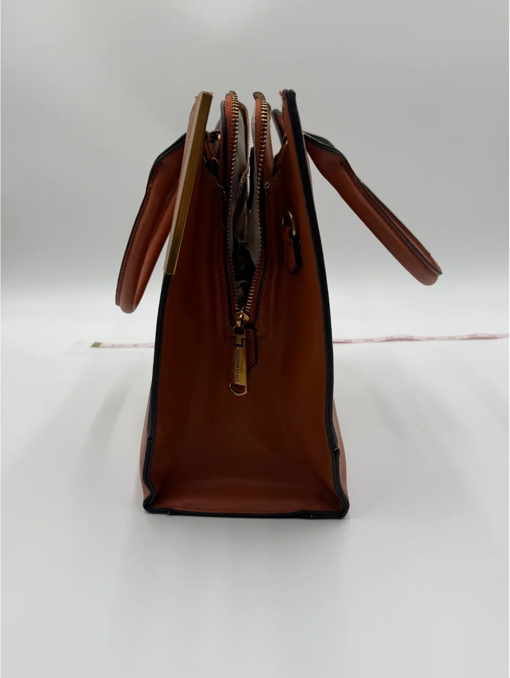 Steve Madden Brown Structured Tote Handbag